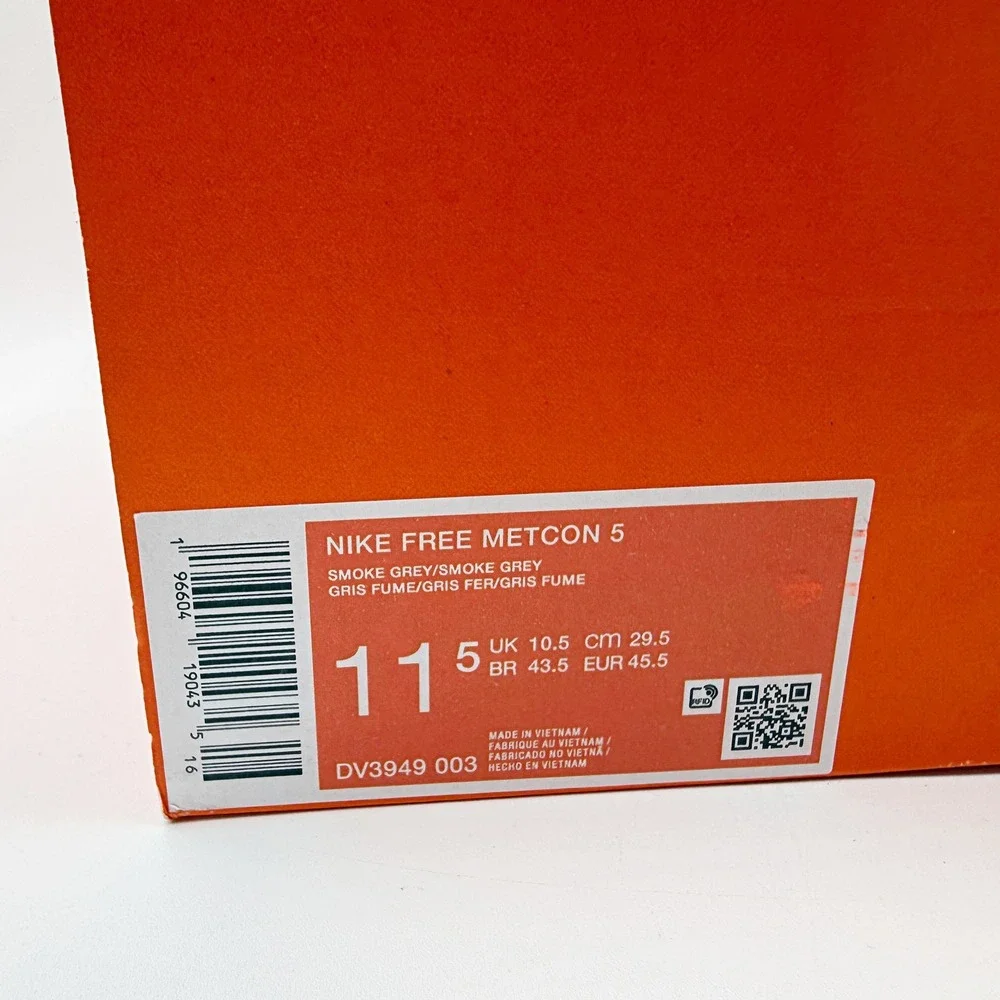 Nike Free Metcon 5 'Smoke Grey White' / DV3949-003 / Size 11.5 Mens